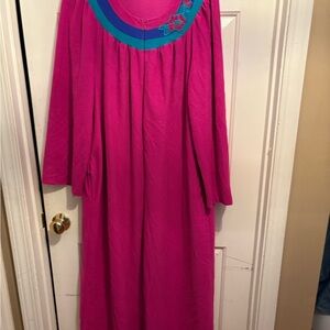 Vibrant Pink robe‎ with Blue Accents